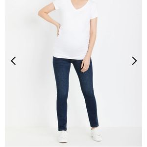 Indigo blue straight leg maternity jeans